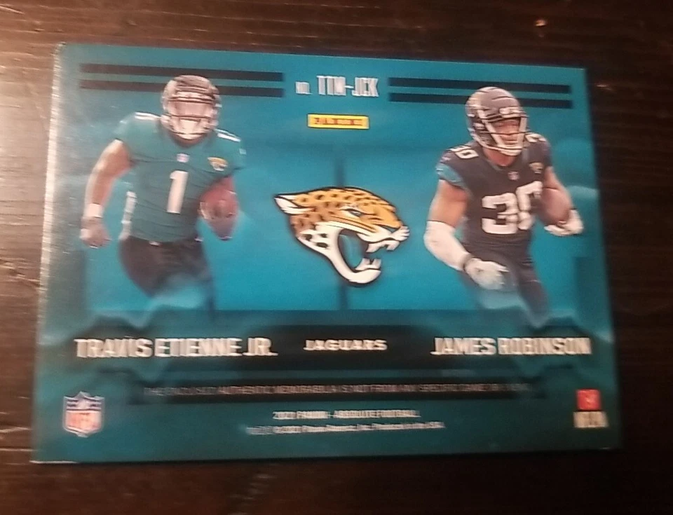 2021 Panini Absolute Gold /75 James Robinson Travis Etienne Jr Rookie RC - Image 3 of 4