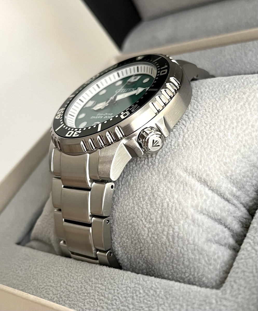 New! Citizen Promaster Diver Watch BN0158-85X Eco-Drive Green Dial