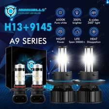 For 2004-2014 Ford F-150 6-sides H13 LED Headlight High/Low 9145 Fog Light Bulbs