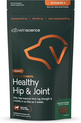 Vetriscience Extra Strength Healthy Hip & Joint Chews, Glycoflex Glucosamine & G