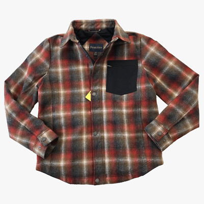 Pendleton Men s Two-Layer Wool Blend Shirt Jacket Red S