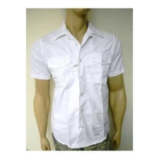 US Navy Genuine Issue White Tropical Button Down Shirt DSCP Dress Short-Sleeve