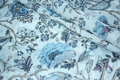 Blumenmuster 100 % Baumwolle Batik Hand Block gedruckt Kleid Material Handarbeit Stoff, 58'' breit