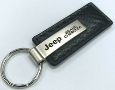 Au-tomotive Gold Key Chain For Jeep Grand Cherokee Carbon Fiber Black Leather