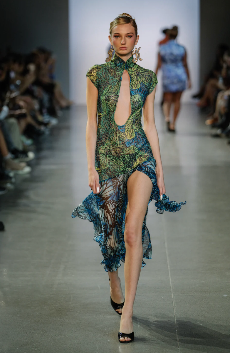 green emerald velvet dress Kim Shui Mesh Wrap Gown-Green (S/M) – Liquid The Label