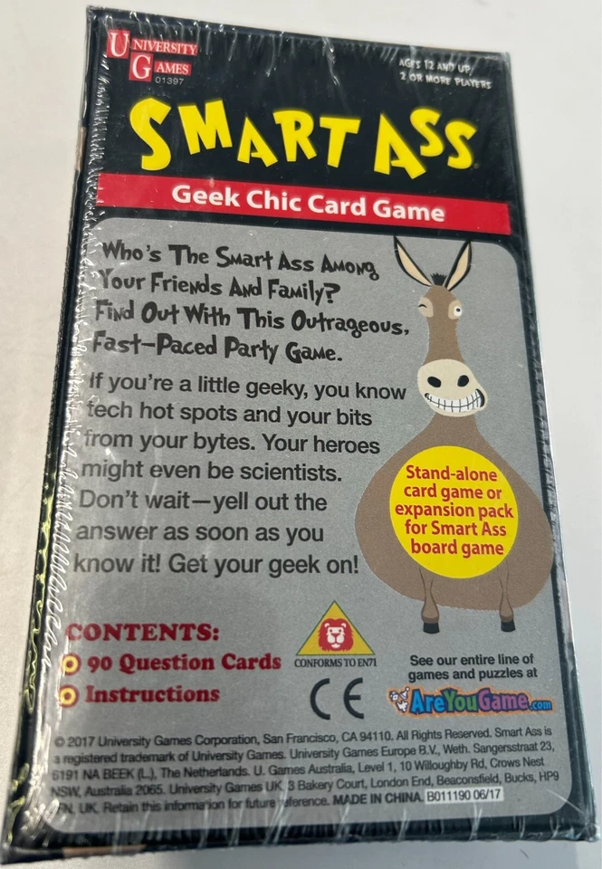 New Sealed University Games Smart Ass Geek Chic Card Game Age 12+ - Image 2 of 2