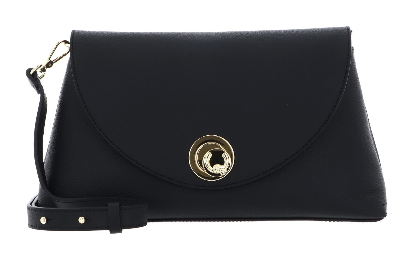 COCCINELLE Handbag Double Grainy Leather Noir / Cognac