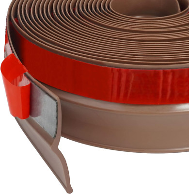 Garage Door Seal Top and Sides Seal Strip Brown 34 FT Adhesive Backed Rubber Wea