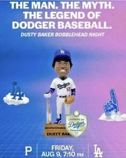 DUSTY BAKER SGA Los Angeles Dodgers Bobblehead 8/9/24 LEGENDS NIB