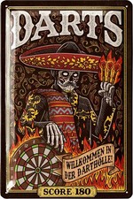 Retro Blechschild DARTS Irish Pub Deko Schild vintage Metallschild 20x30cm