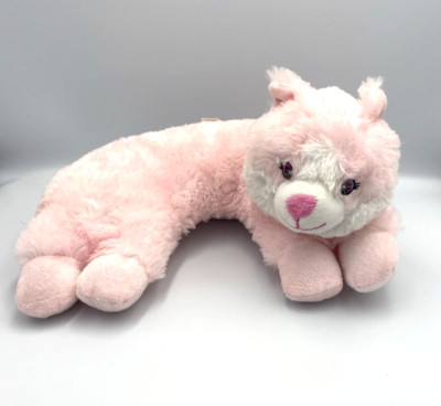 Kelly Toy Stuffed Animal Pink Cat Pillow Chums Kids Neck Pillow Plush 11''L