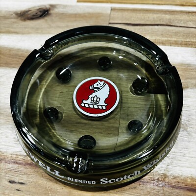 William Maxwell Blended SCOTCH WHISKY Smoke Glass BAR Ashtray Scotland Vintage