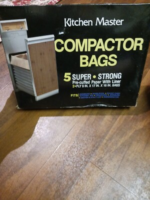 Kitchen Master Compactor Bags 5 Super Strong 9x17x16 Pre-cuffed Paper With Liner