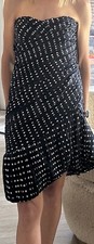 Tory Burch Silk Mini Party Dress Size 2 Navy Polka Dot Retail $898