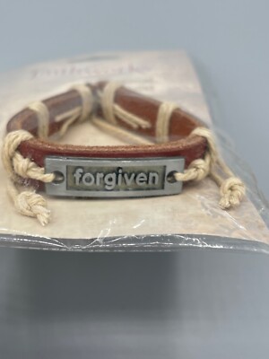 Faithworks ''forgiven'' Christian Inspirational Leather Bracelet