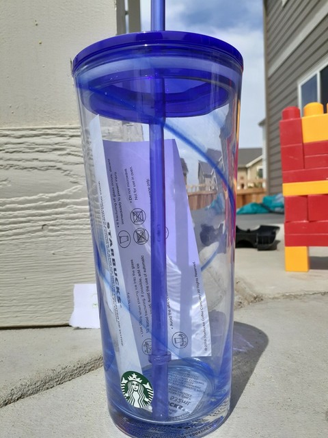 starbucks blue glass tumbler