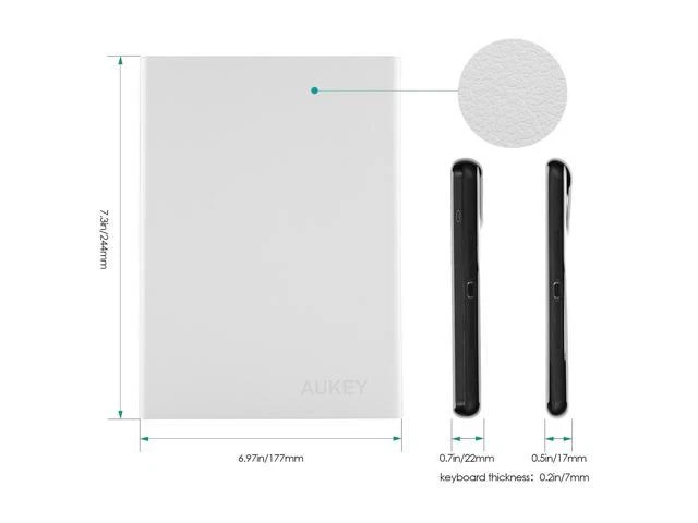 Aukey KM-B4 Bluetooth Ultra Slim Folio Leather Keyboard Stand Case for iPad Air - Image 2 of 4