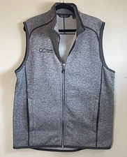 Cutter & Buck Mainsail Vest Mens Large Gray Full Zip Sport Fleece Crown Castle