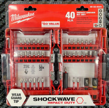 Milwaukee 40 Piece Screw Driver Drill Bit Set Impact Duty SHOCKWAVE Alloy Steel