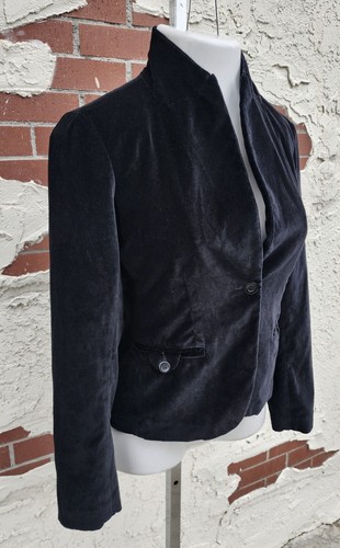 SMALL petite ? women LUCKY BRAND black blazer jacket one button long sleeve - Picture 4 of 22