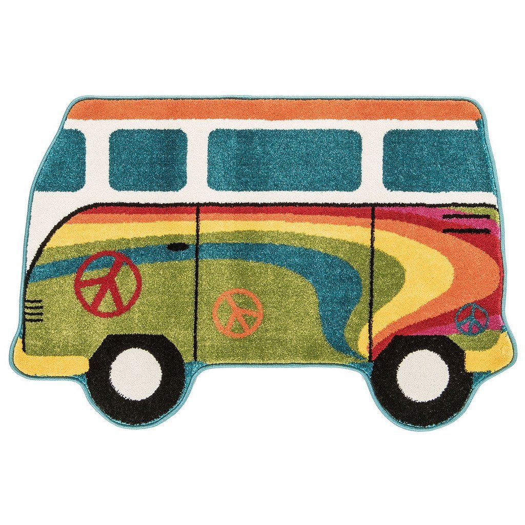 Rug Play Campervan Retro Warm Soft Bright Girl Boy Kids Funky