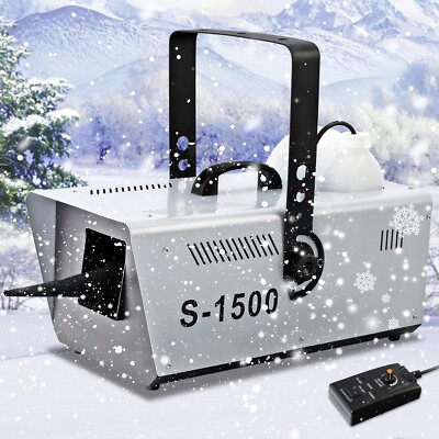 TCFUNDY Snow Machine 1500W Snow Making Machine Snowflake Maker for Christmas Wed