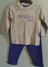 Adidas Baby Boys 2 Piece T Shirt Sweatpants Blue Gray Set 12 18 Months BQ4342