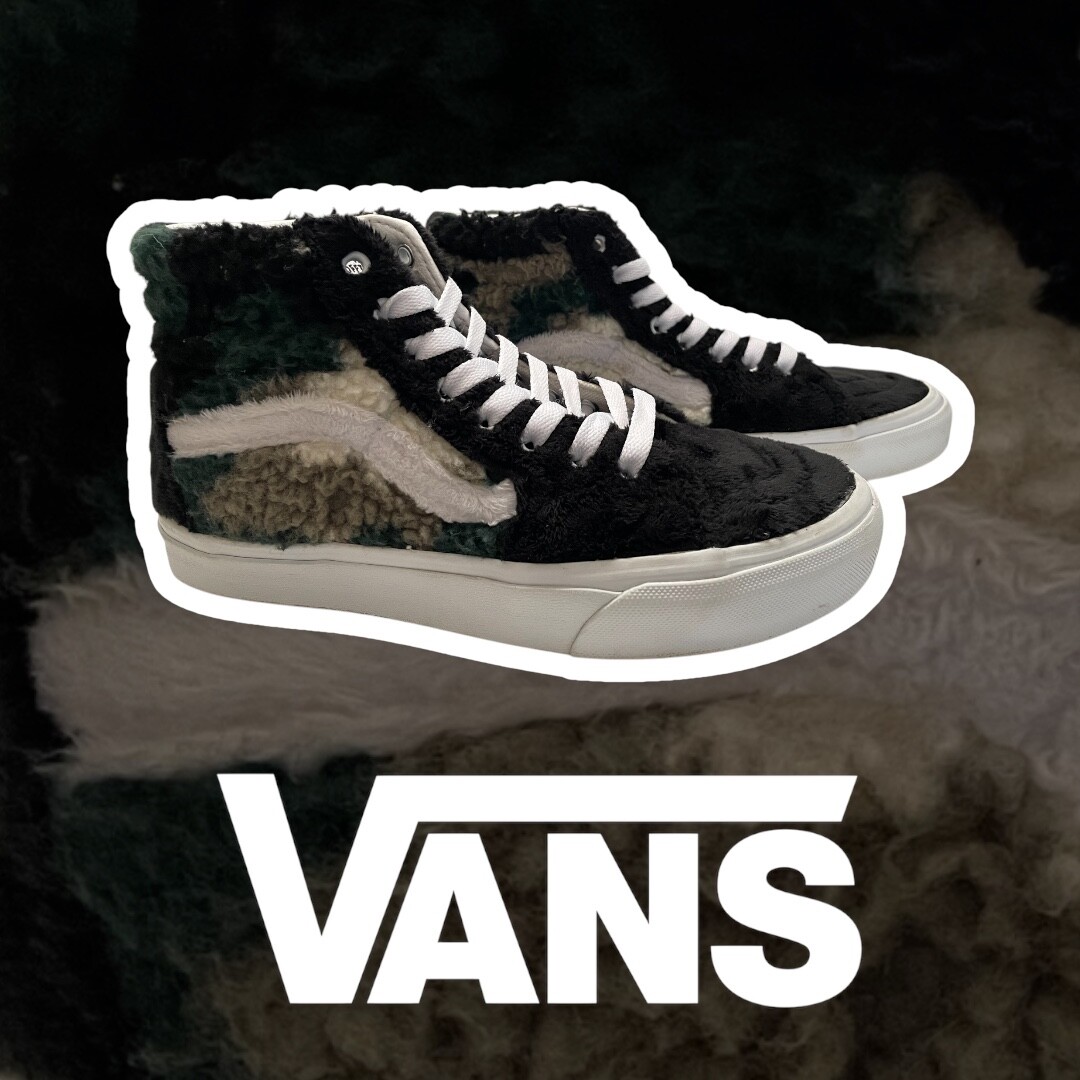 SAOLA Vans Sk8 Hi Sherpa mimetico unisex taglia M6 taglia W7 5 scarpe fuzzy pelose