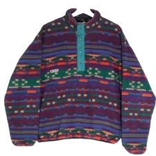 Vintage 90s Columbia Sportswear Aztec Navajo Fleece Sweater Men's Size L Retro