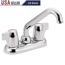 Chrome Two-Handle Utility Laundry Sink Faucet Temperature Control ADA Compliant