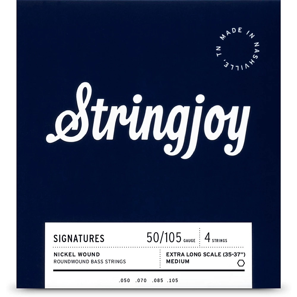 Stringjoy 4-струнные удлиненные струны для бас-гитары с никелевой обмоткой 50 - 105 4690₽