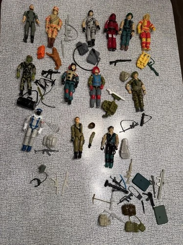 1980s vintage gi joe action figure lot And Weapons Parts 2 Rare