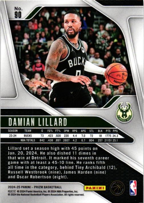 2024-25 Panini Prizm #90 Damian Lillard | eBay