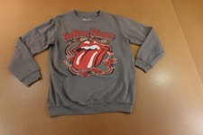 Rolling Stones Womens Size Small Gray Red Classic Logo Crew Neck Sweatshirt New