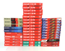 Lot (36) Blank Cassette Tapes Type I Normal Bias Maxell SONY TDK / Sealed