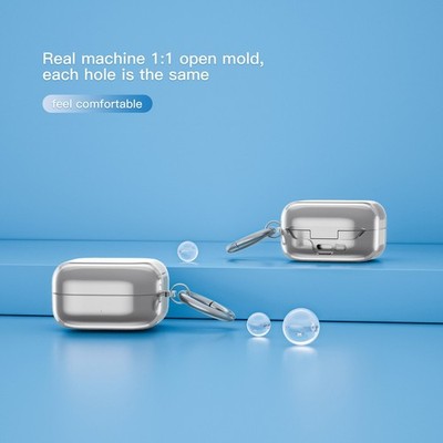 Für Samsung Buds 4 Pro Buds 4 durchsichtige Hülle mit robustem Karabiner Clip