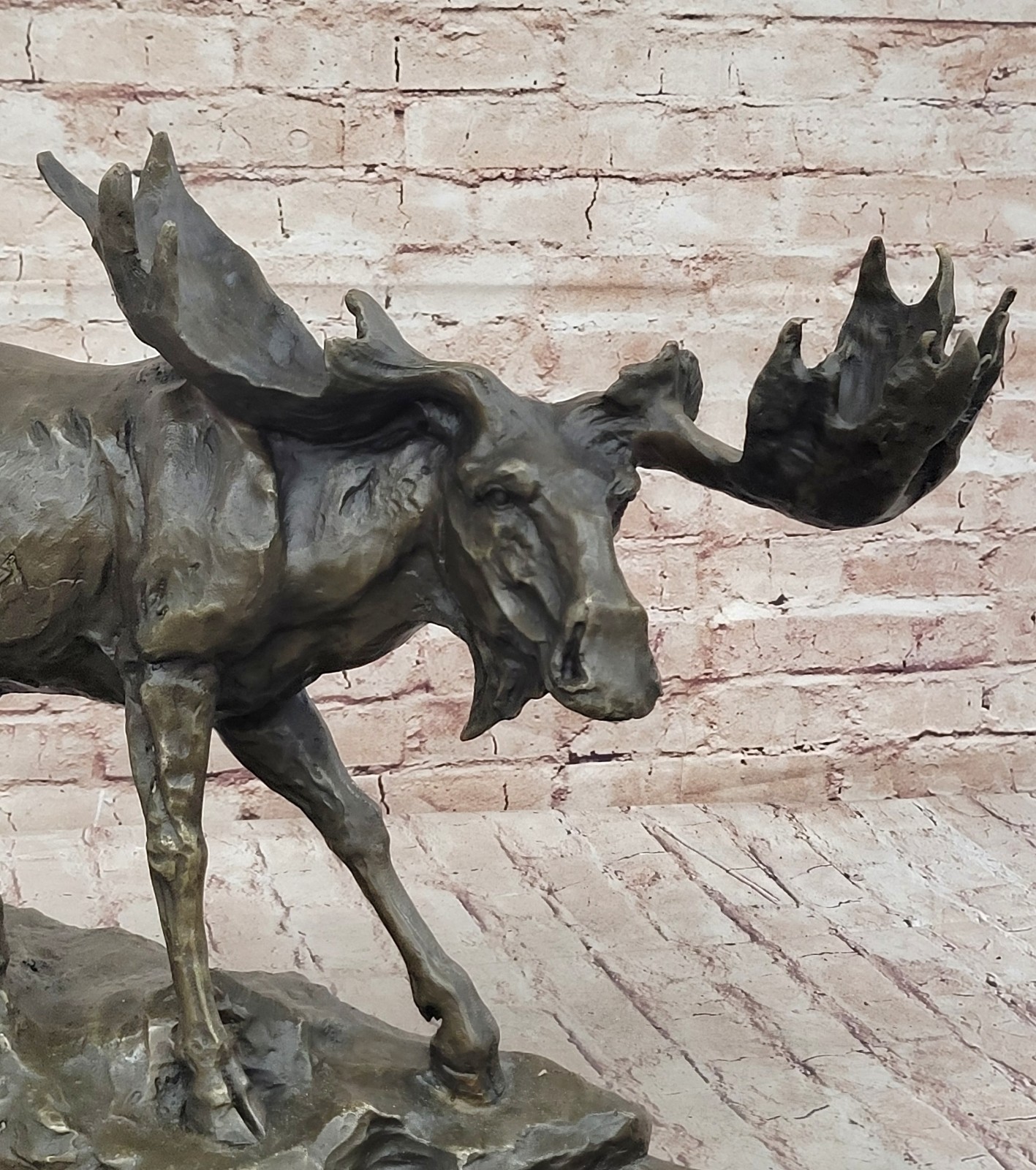 Art Deco Wild Life French artist Bugatti Moose Bronze Sculpture Hot Cast Statue