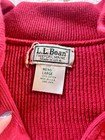 Vintage LL Bean Sweater Quarter Button Woven Knit Cotton Mens Size L Large Red — photo 2