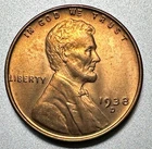1938-D  LINCOLN CENT   CHOICE / GEM BU  RED  #2378