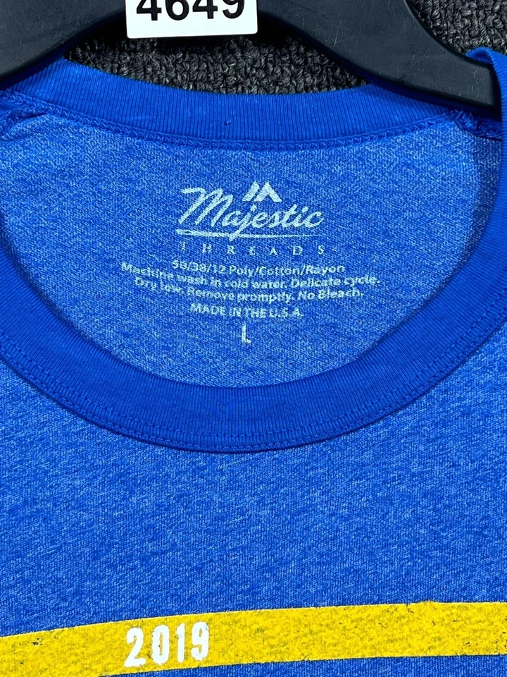 St. Louis Blues Shirt Womens Large Raglan NHL Hockey 2019 Stanley Cup Champions - Image 3 of 4