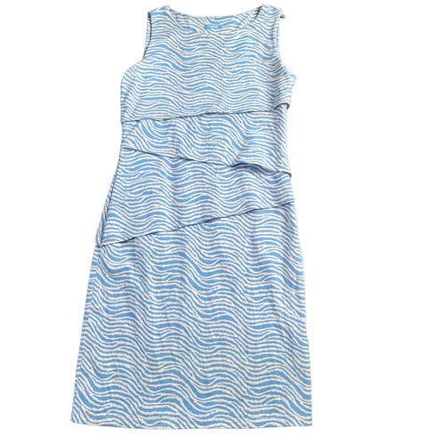 Chemise Femme J. McLaughlin Taille XS - Bleu Et Blanc, Motif Basket Weave, Occasion Parfaite