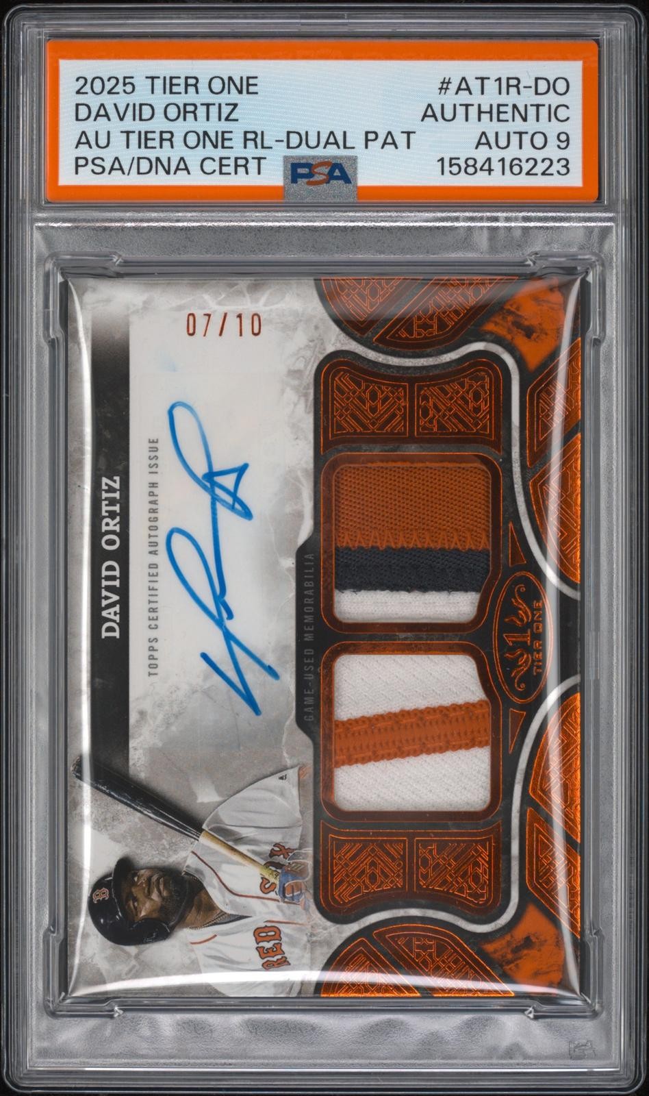 2025 Topps Tier One - Autographed Relics #AT1R-DO David Ortiz /10 - PSA 9 Auto