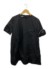 PRADA/Short-sleeved dress/Size 42/Polyester/Black/Solid color