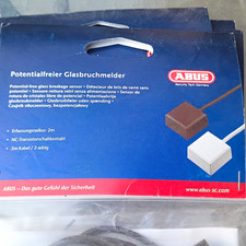 ABUS FU7300B Glasbruchmelder potentialfrei 2 m Reichweite inkl. 2 m Kabel wei&szlig;