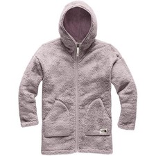 Girls The North Face Campshire Long Fleece Full Zip Hooded Jacket Pockets Sz XL