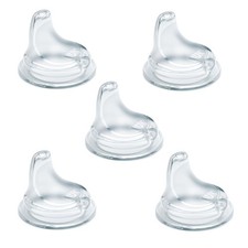NUK Replacement Silicone Spout for Active Learner Cups, 5-Pack, Clear, BPA-Fre
