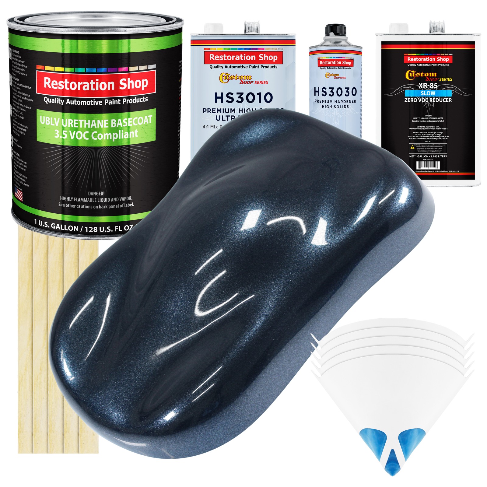 Neptune Blue Firemist Low VOC Urethane Basecoat Clearcoat 1 Gallon Kit