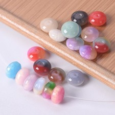 80pcs Rondelle Shape 8x5mm Glossy Resin Plastic Loose Spacer Beads DIY Jewelry