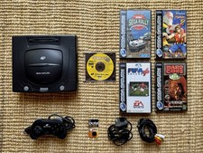 Sega Saturn Model 2 Console Bundle - Controller, 4 Games, Cables & Extras