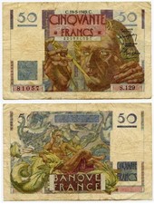 Currency 1949 France 50 Francs Banknote P127b Urbain Jean Joseph Le Verrier F+